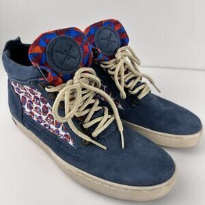 Inkkas women 8 Men 6 suede leather booties high tops, Star Wars, blue excellent